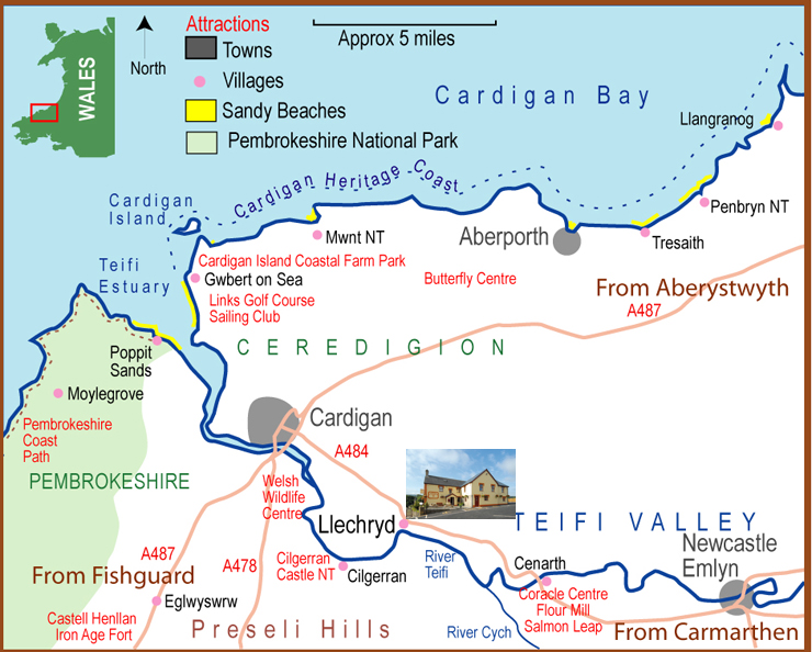 Map of the area around Llechryd (300K bytes)