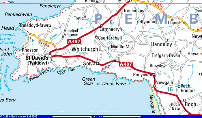 Map of the Solva area. Pembrokeshire.